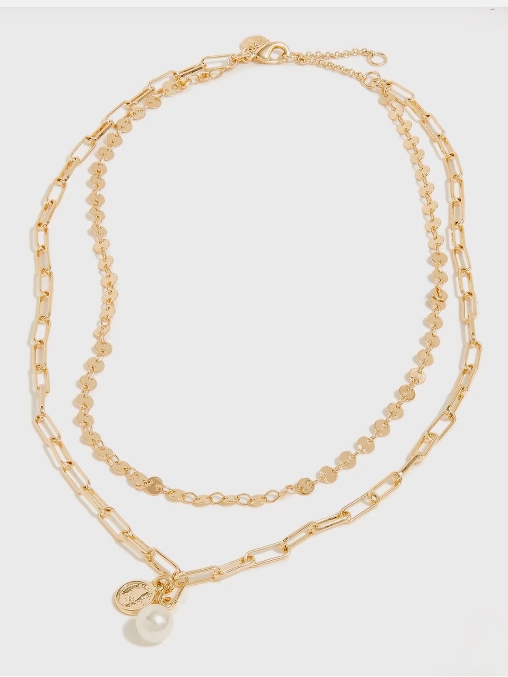 J. Crew Gold Layered Coin & Pearl Pendant Necklace - Women Jewelry